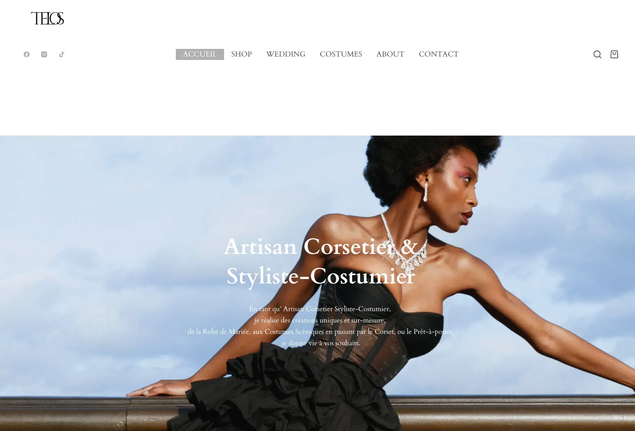 Création du site WordPress Maison Telos, artisan corsetier et styliste-costumier