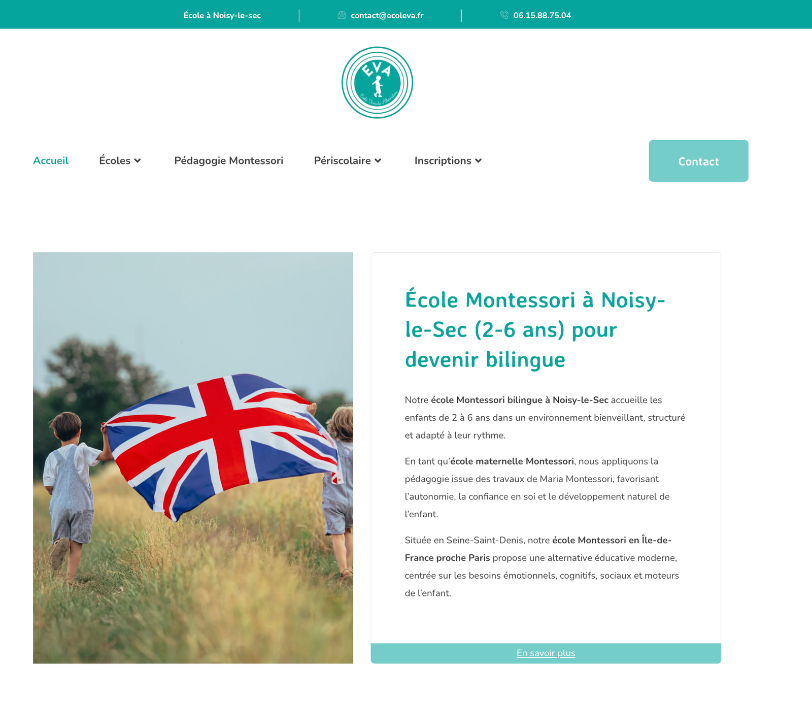 Aperçu de la refonte du site Ecoleva