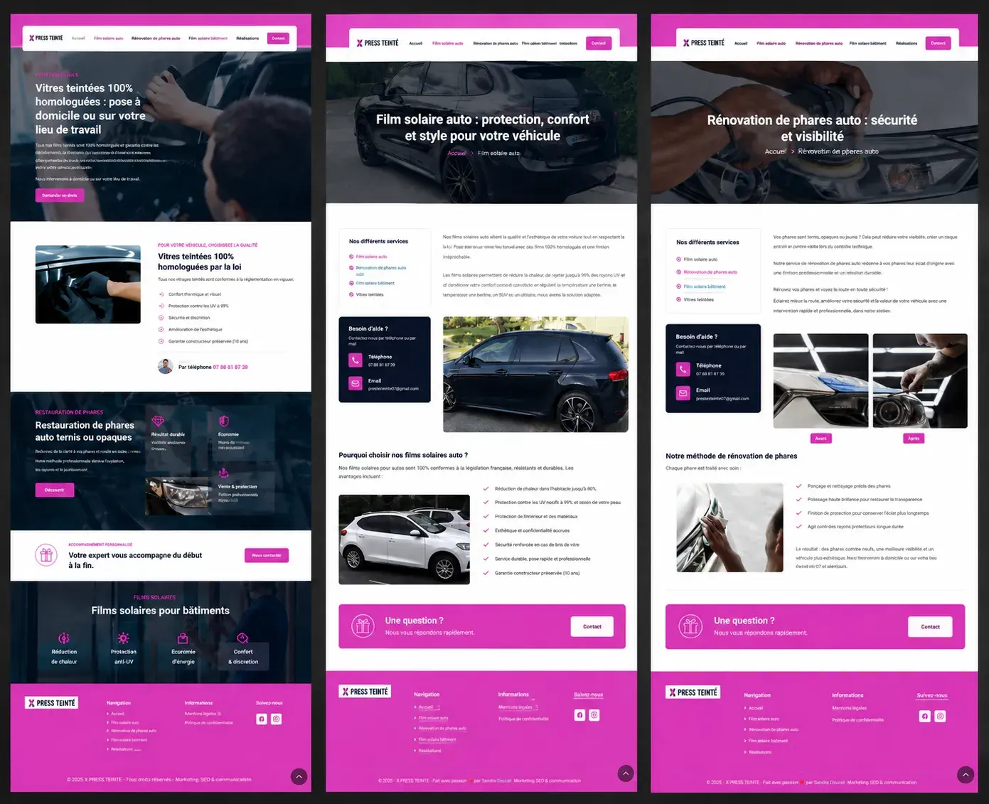 Création du site X Press Teinte