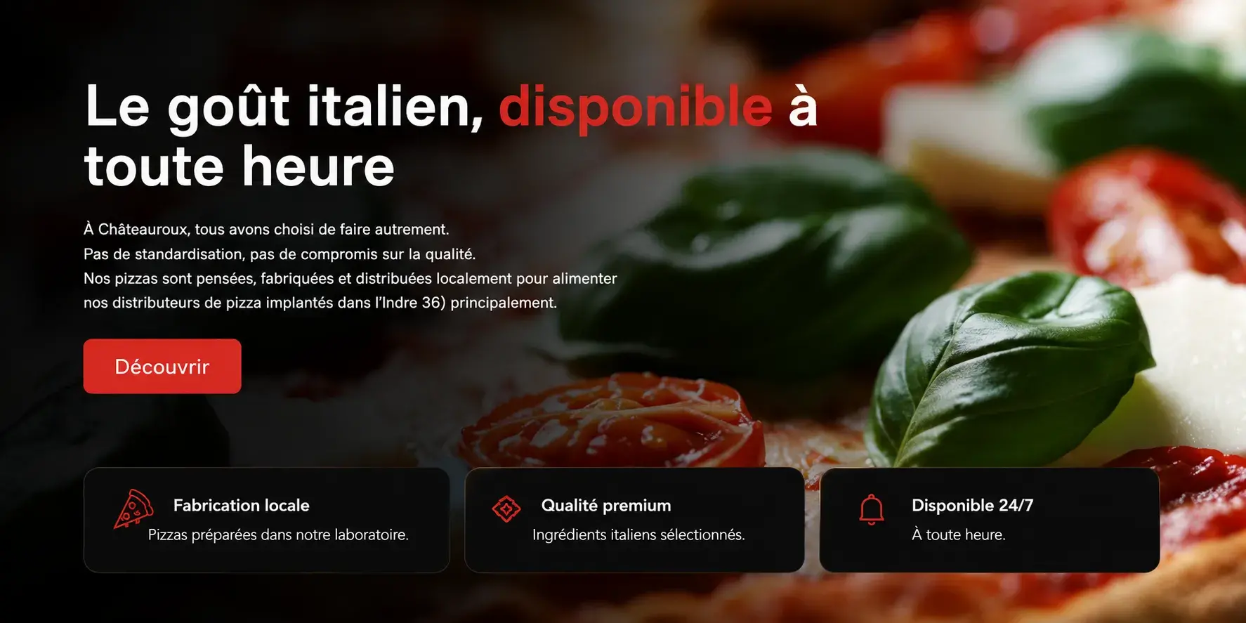 Création du site WordPress PizzaNova, distributeurs de pizzas dans l’Indre et le Cher