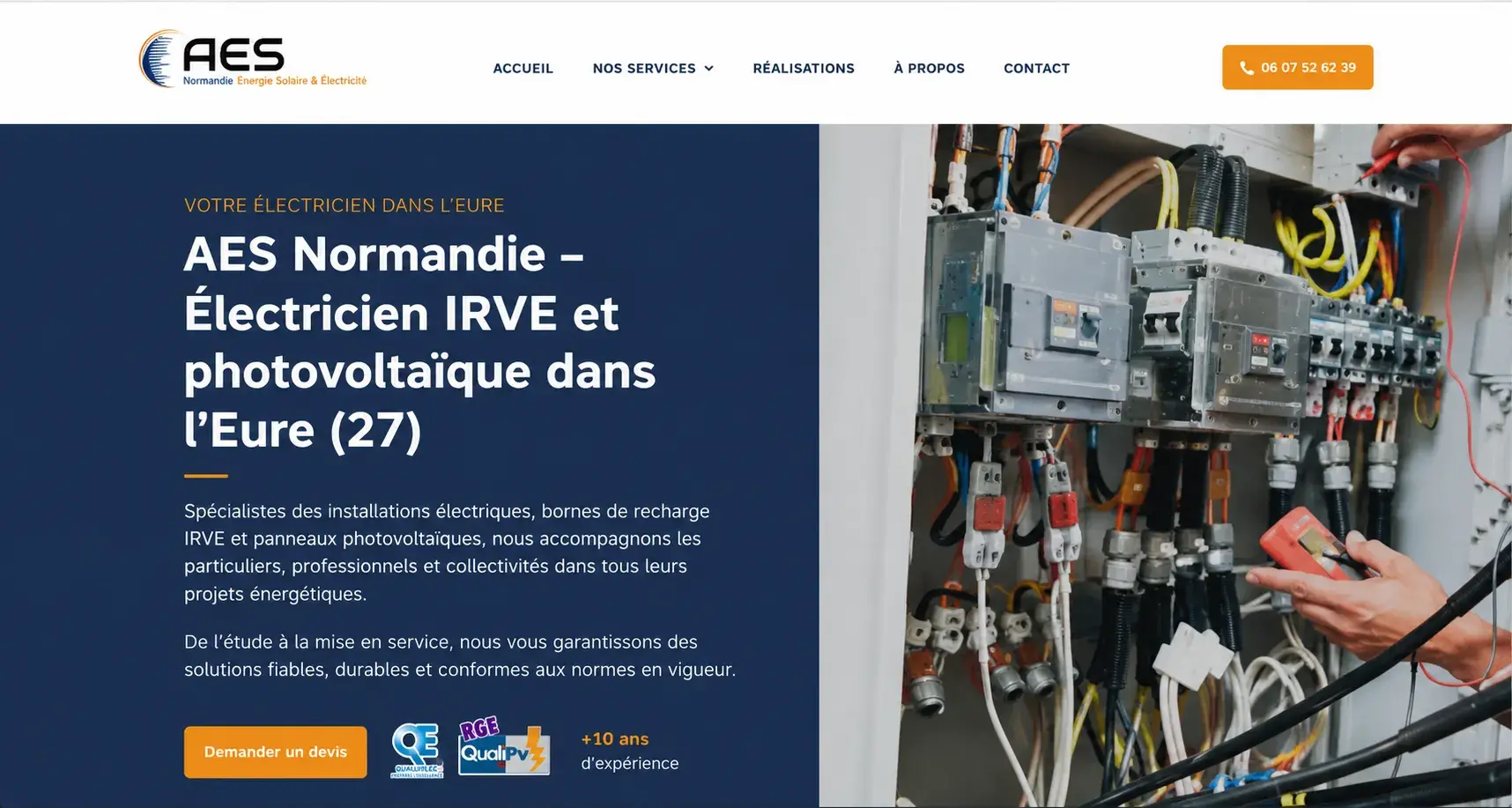 Aperçu de la refonte du site AES Normandie