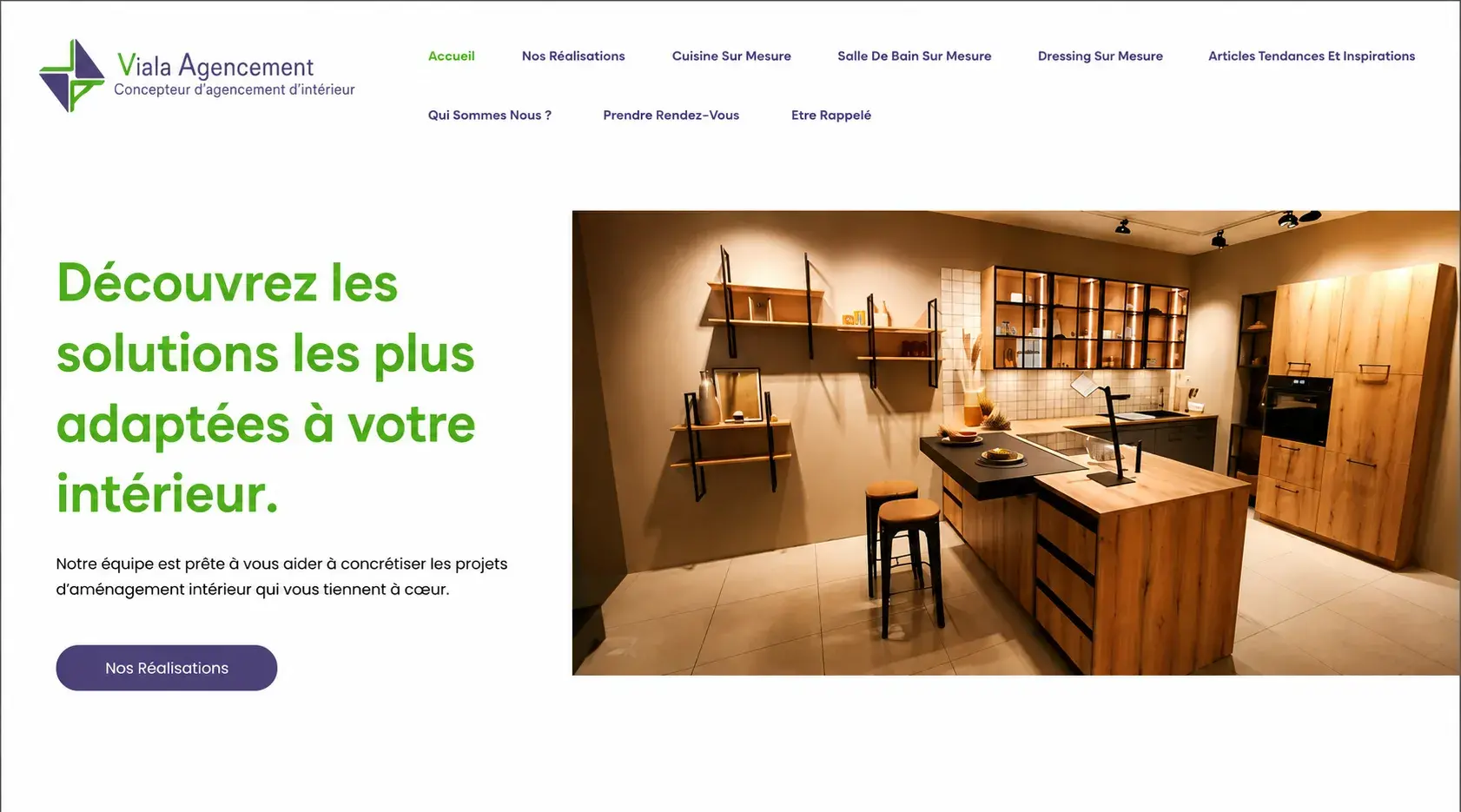 Aperçu de la refonte du site Viala Agencement