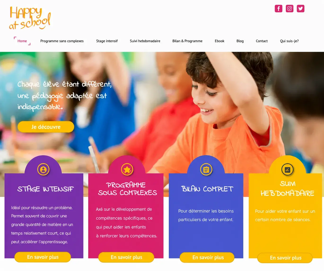 Aperçu de la refonte du site Motiv’at School