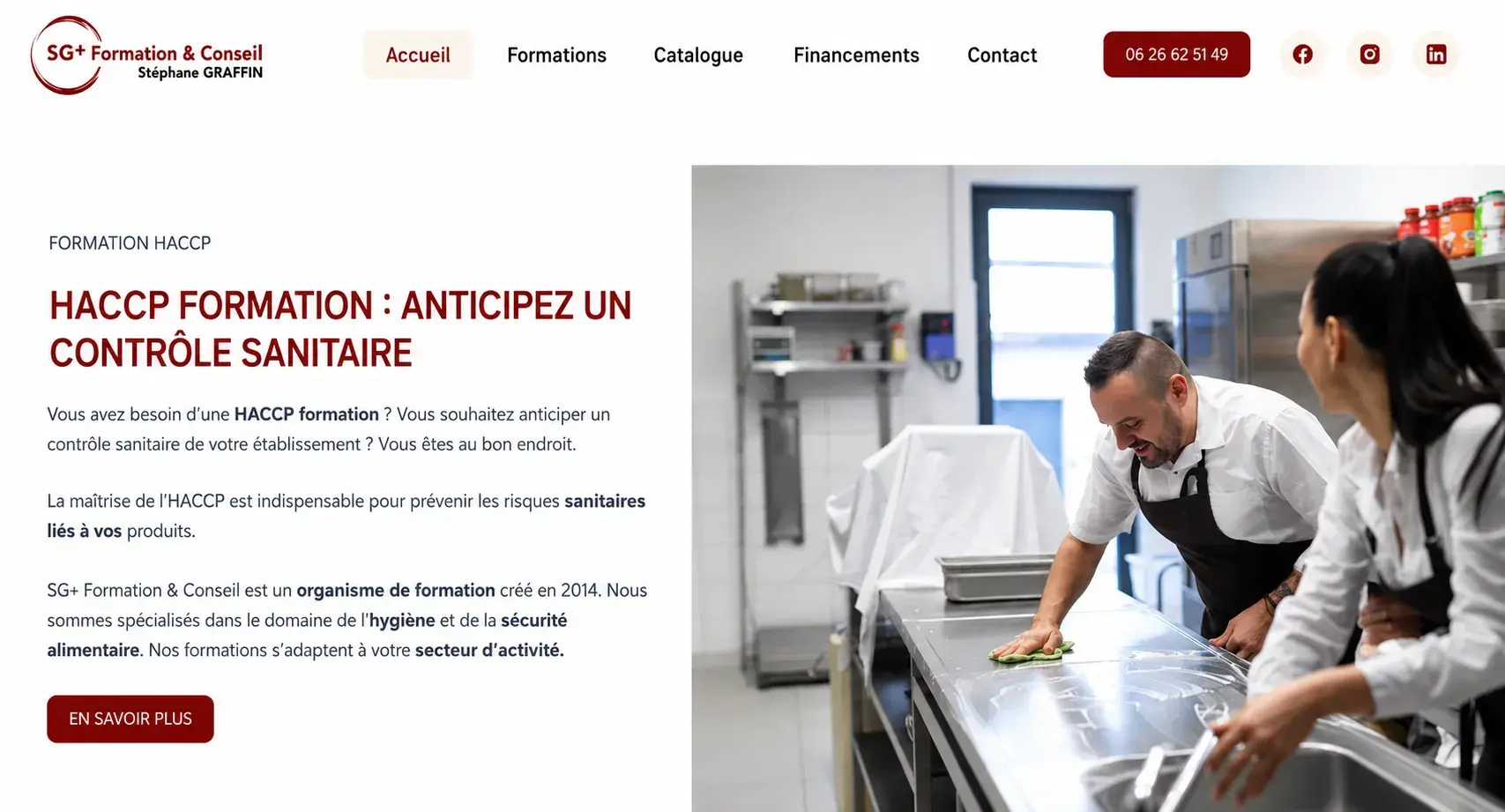 Aperçu de la refonte du site SG+ Formation & Conseil