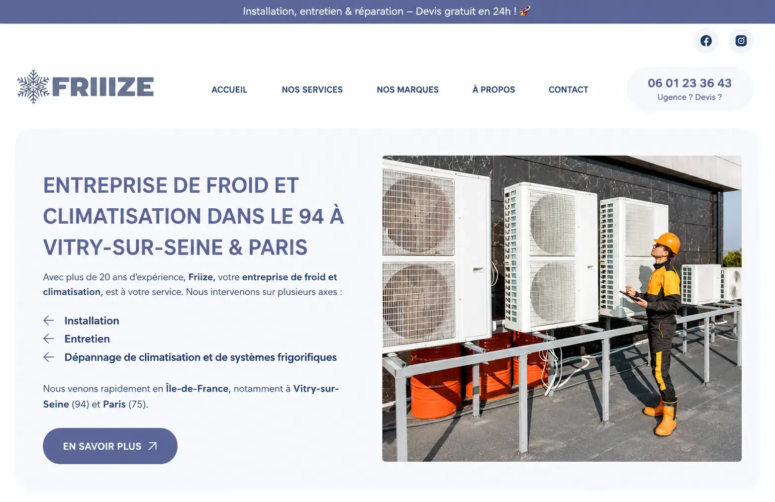 Aperçu de la refonte du site Friize