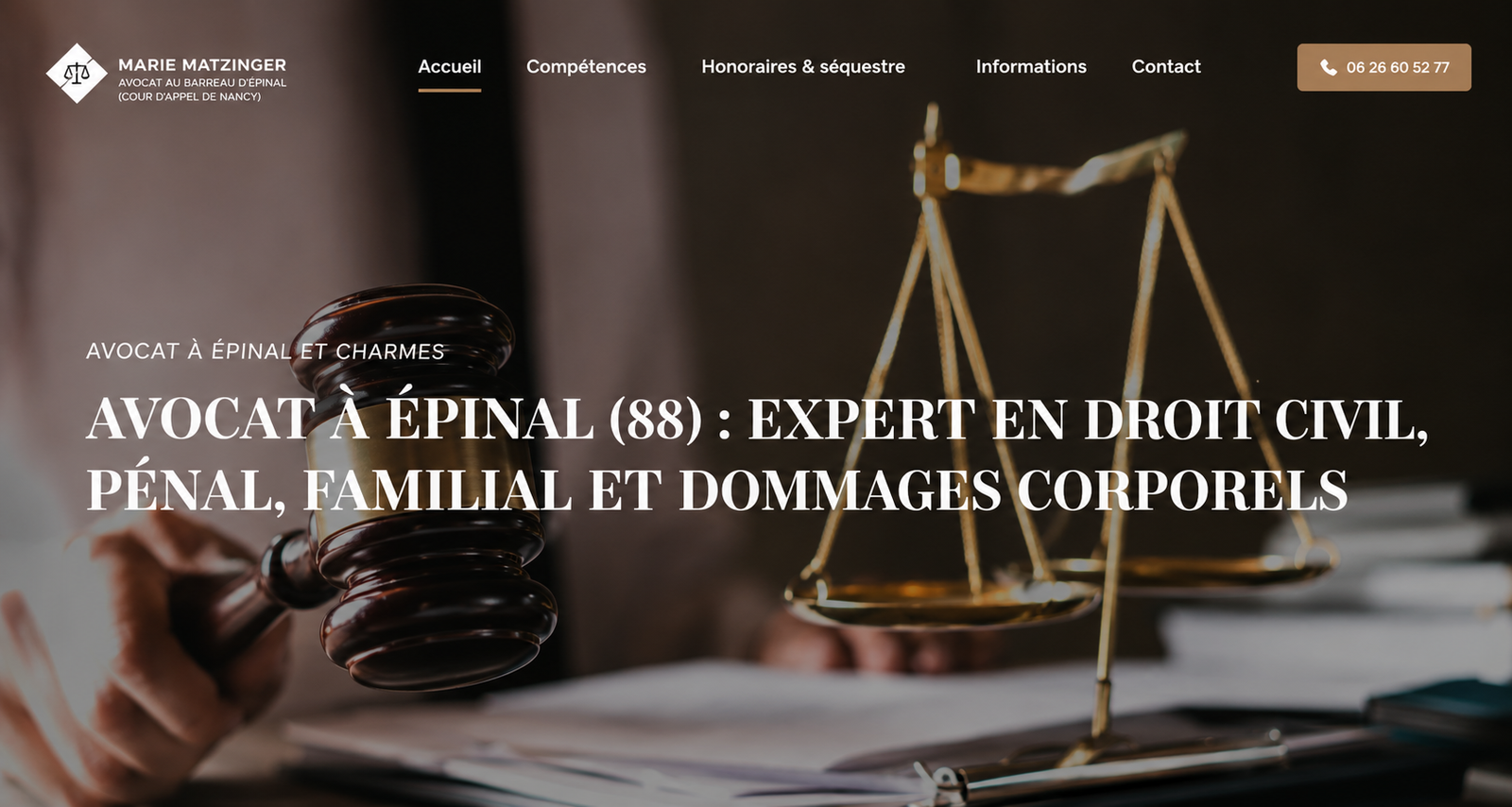 Aperçu de la refonte du site Marie Matzinger