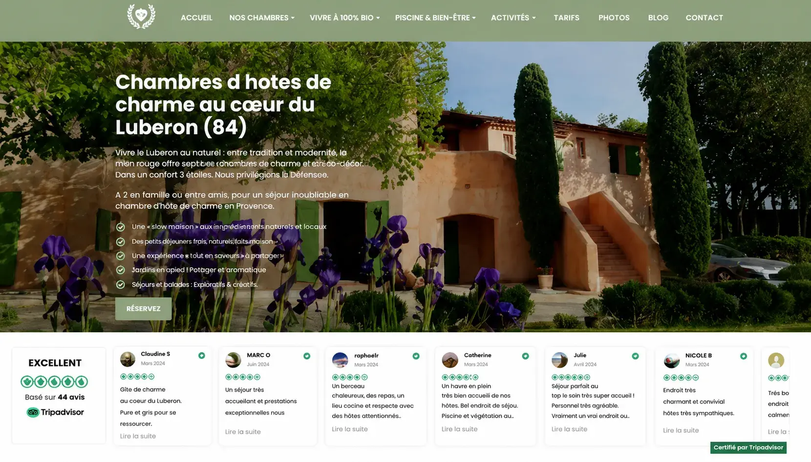Aperçu de la refonte du site Le Chêne Vert