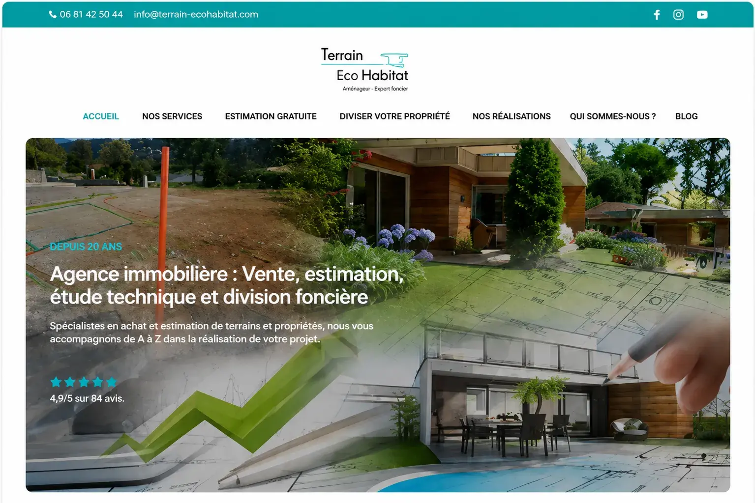 Aperçu de la refonte du site Terrain Eco Habitat