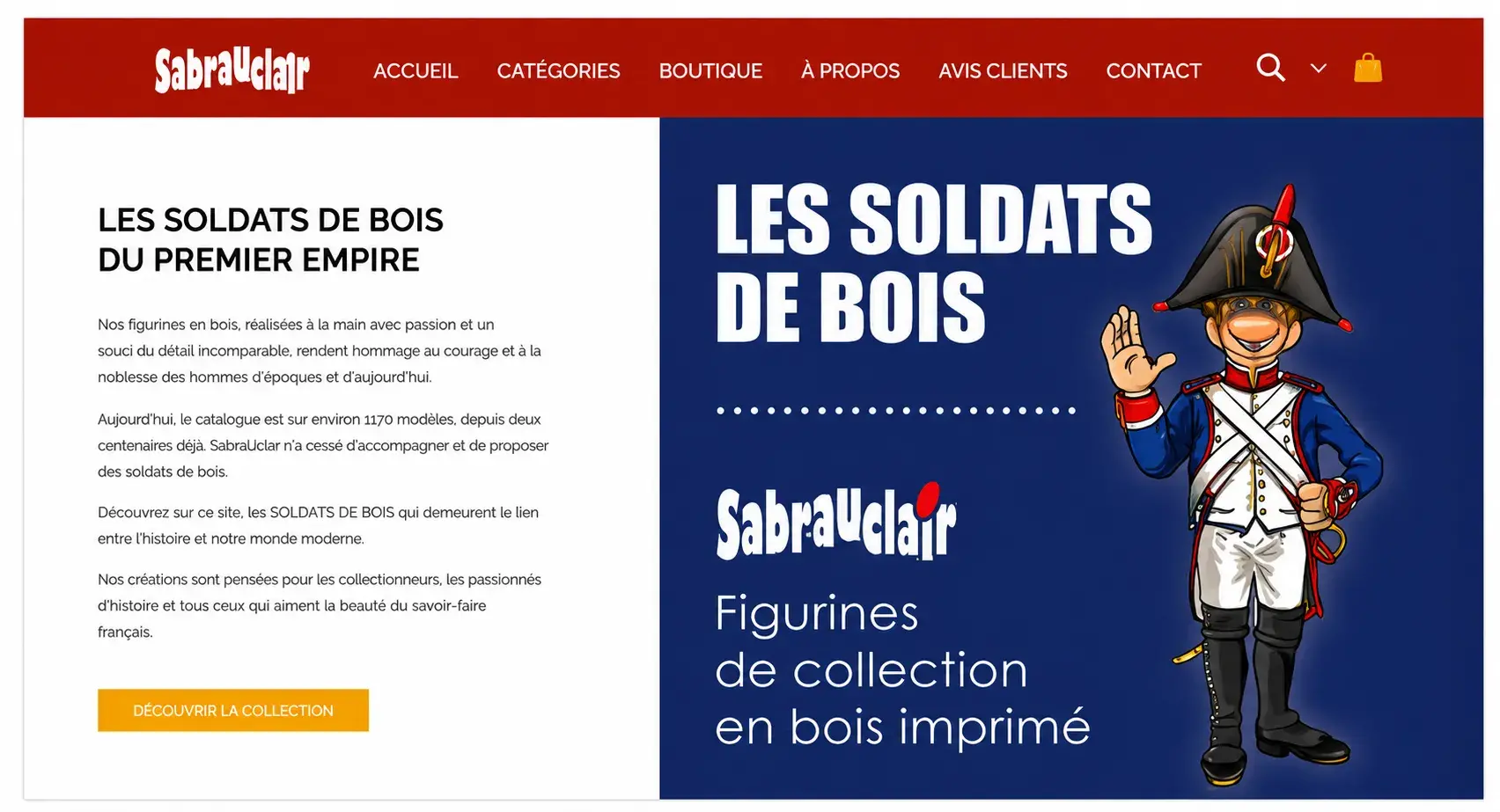 Aperçu de la refonte du site Sabrauclair