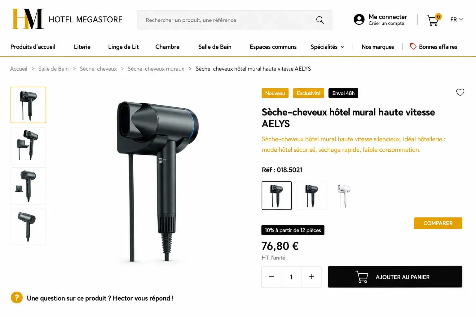 Aperçu de l’étude de cas Hotel Megastore — rédaction de fiche produit
