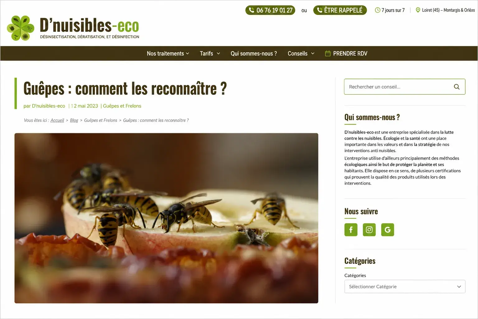Étude de cas de rédaction d’article pour D’Nuisibles Eco