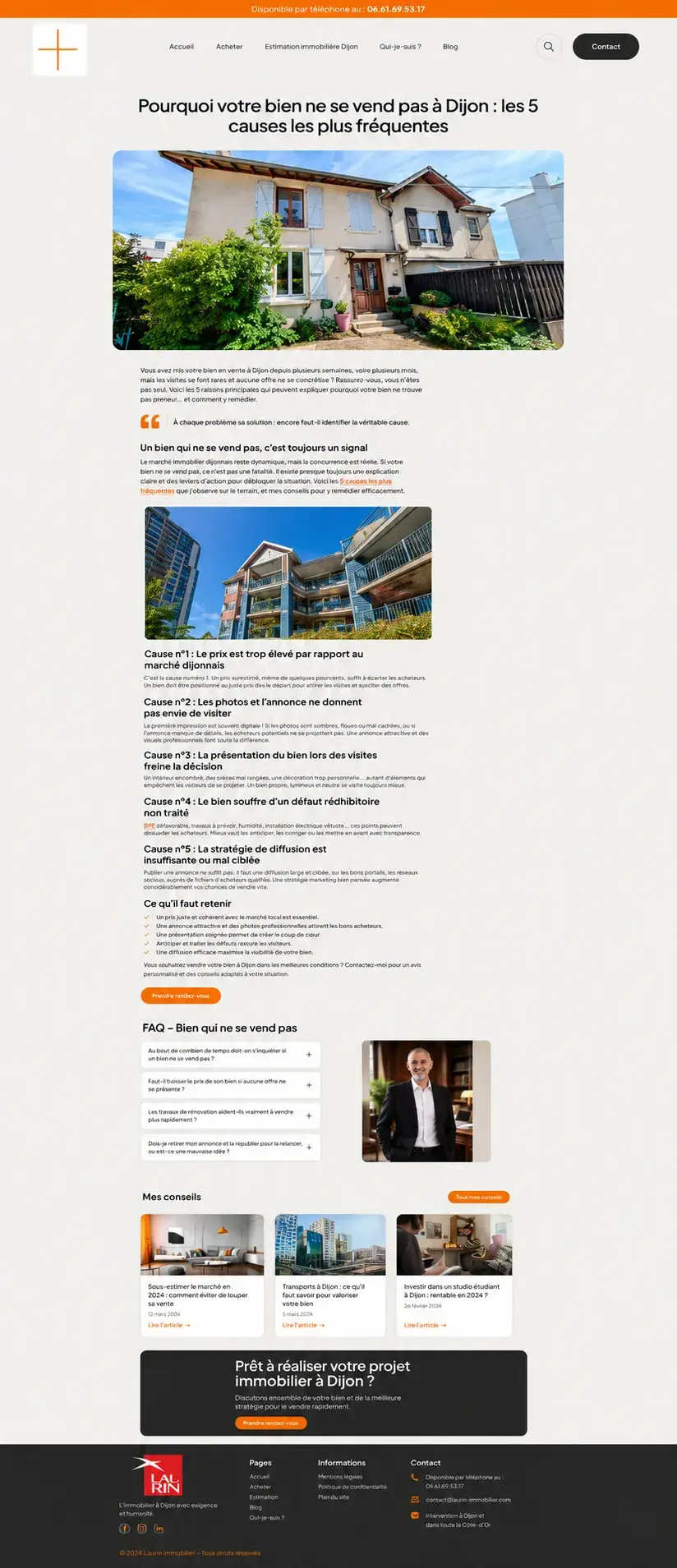 Aperçu du projet de rédaction d’article de blog pour Arnaud Belloin Immobilier