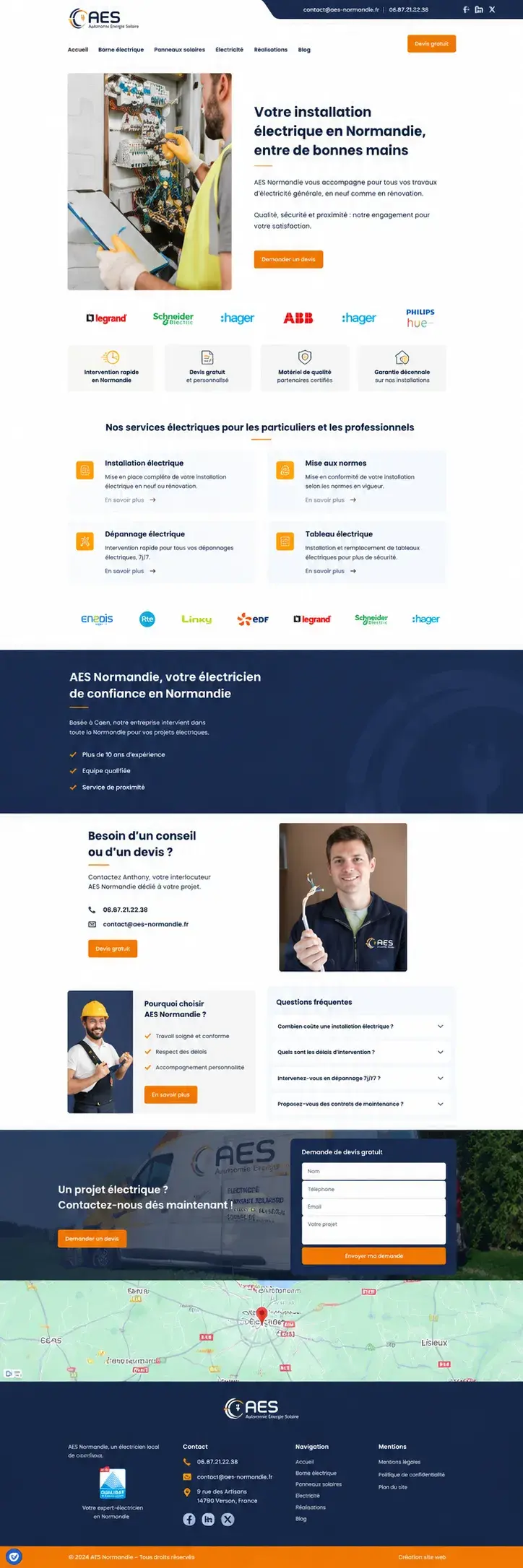 Aperçu du projet de copywriting réalisé pour AES Normandie