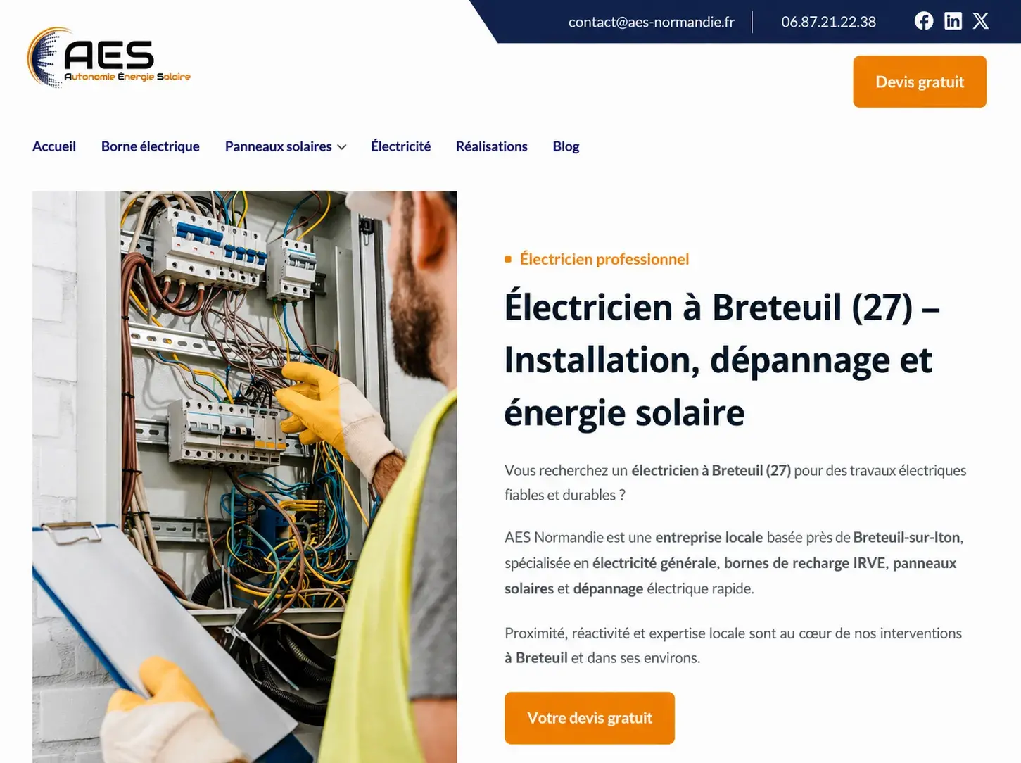 Aperçu du projet de copywriting AES Normandie