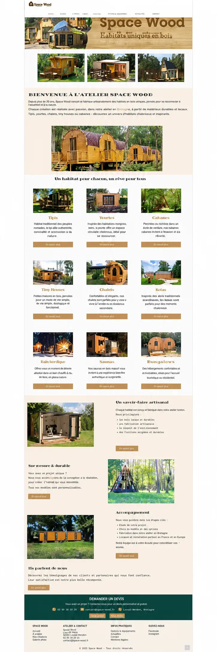 Aperçu du projet de copywriting réalisé pour Space Wood