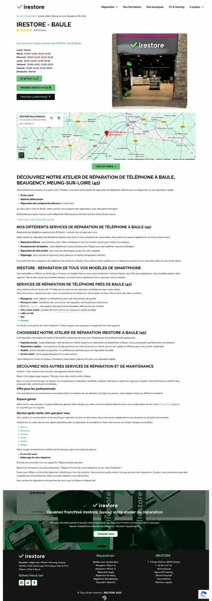Aperçu du projet de rédaction réalisé pour IRESTORE dans le cadre d'une sous-traitance pour Capitaine Site