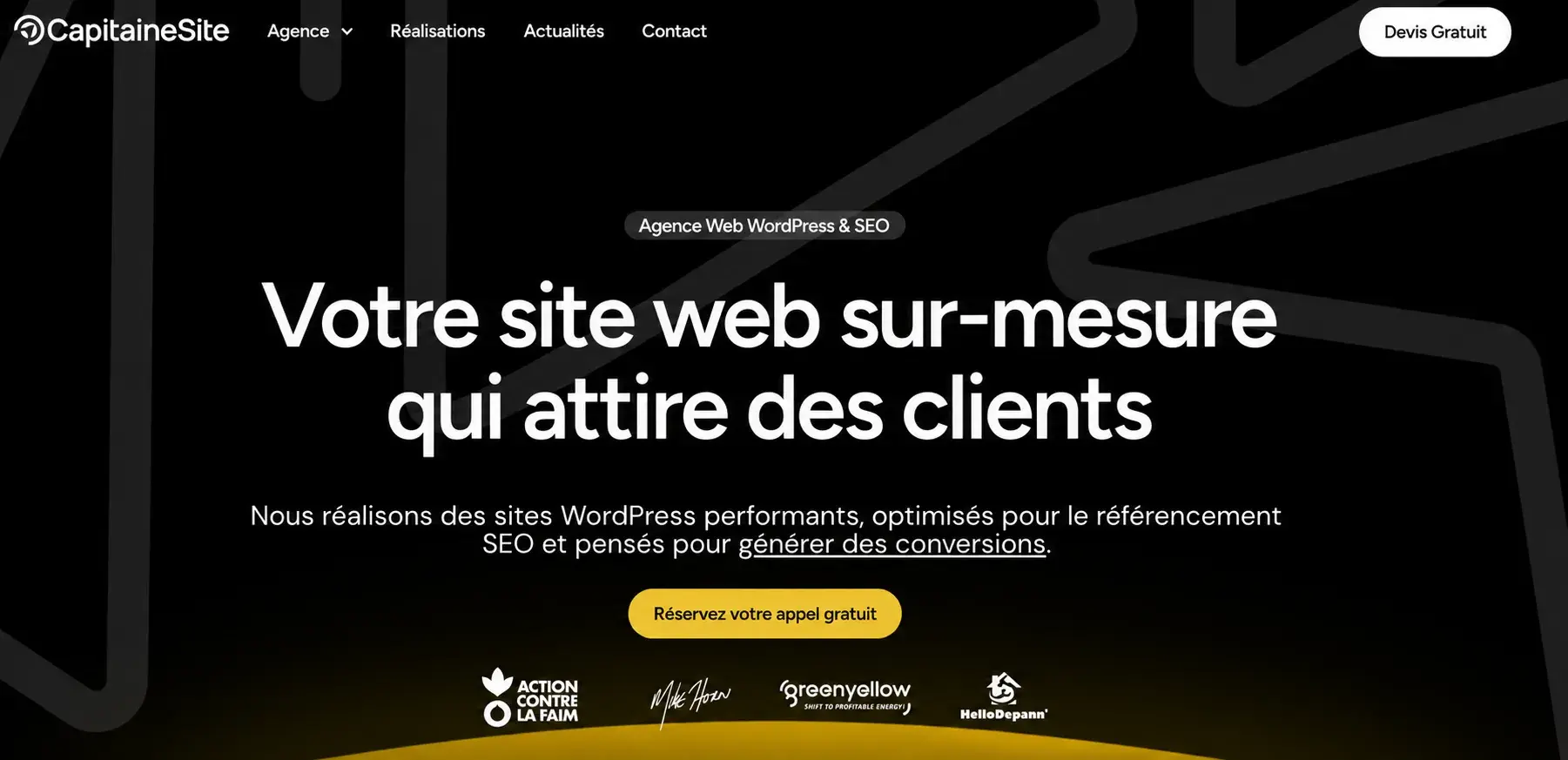 Aperçu du projet de copywriting Capitaine Site