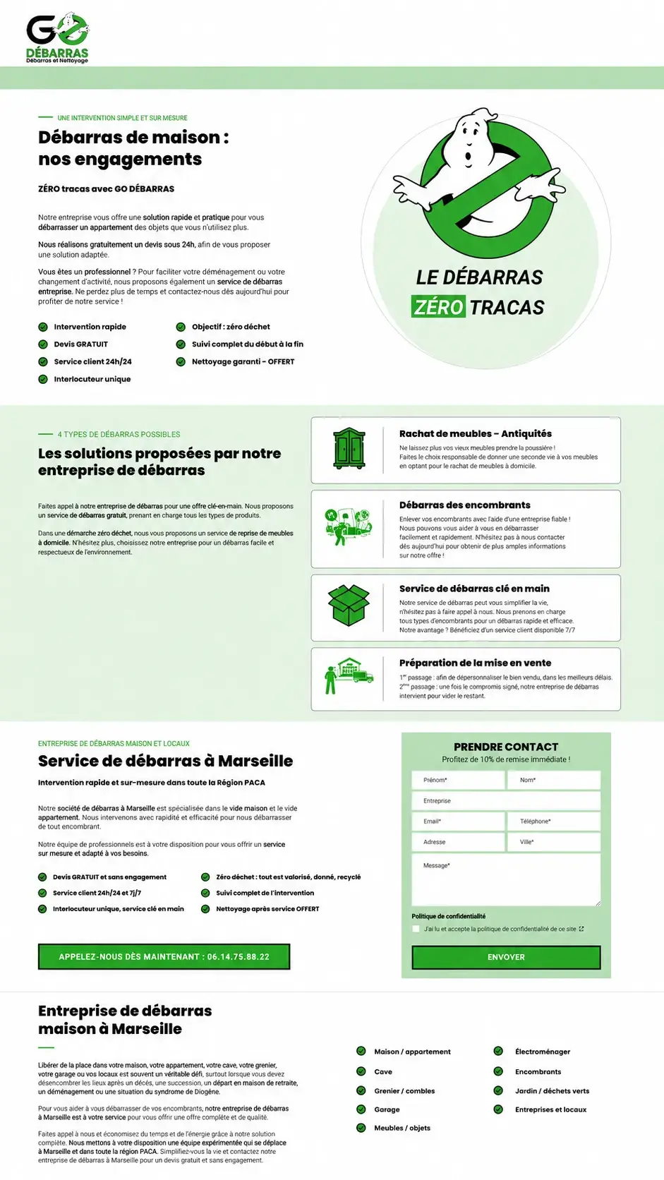 Aperçu du projet de copywriting réalisé pour Go Débarras