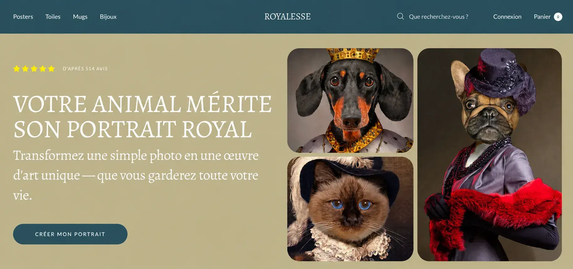 Aperçu du projet de copywriting Royalesse