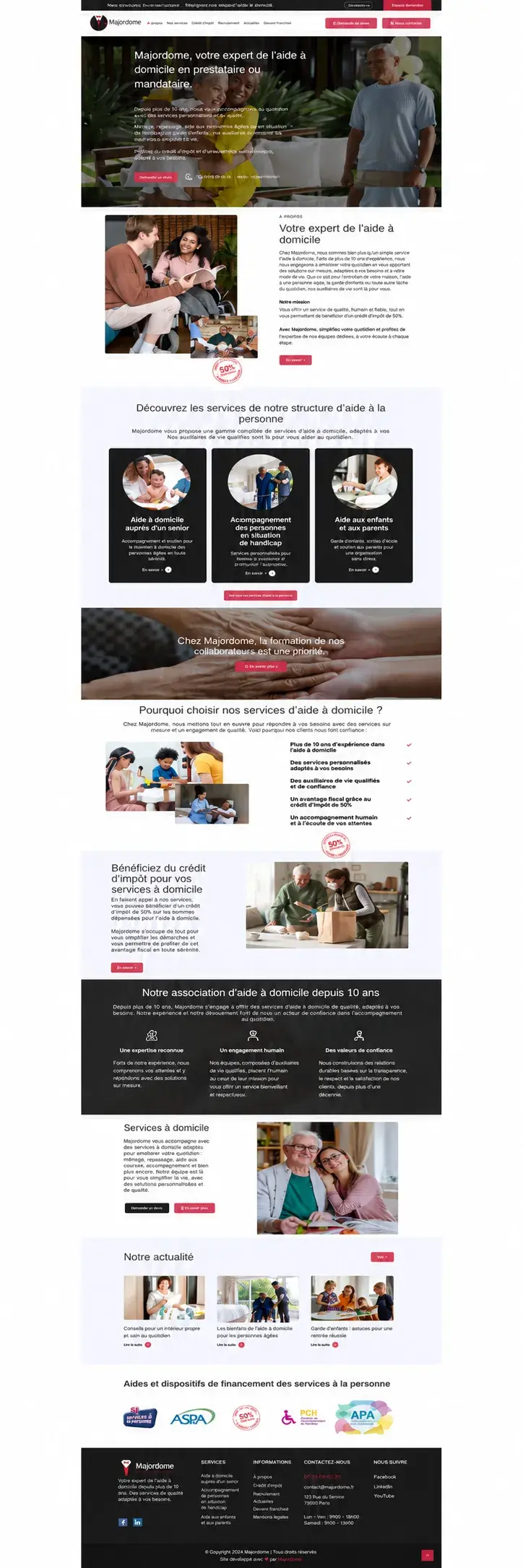 Aperçu du projet de copywriting réalisé pour Majordome