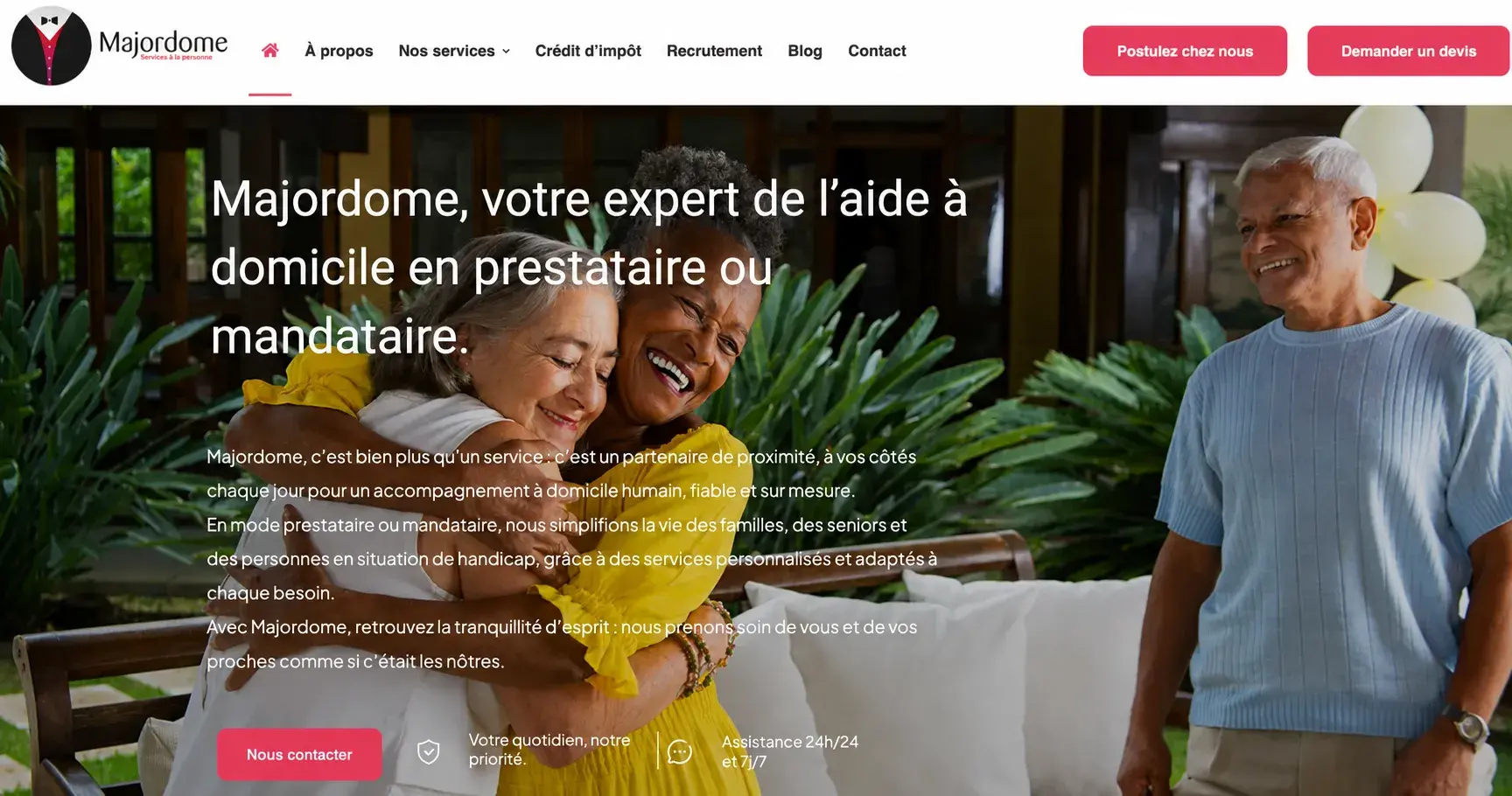 Aperçu du projet de copywriting Majordome