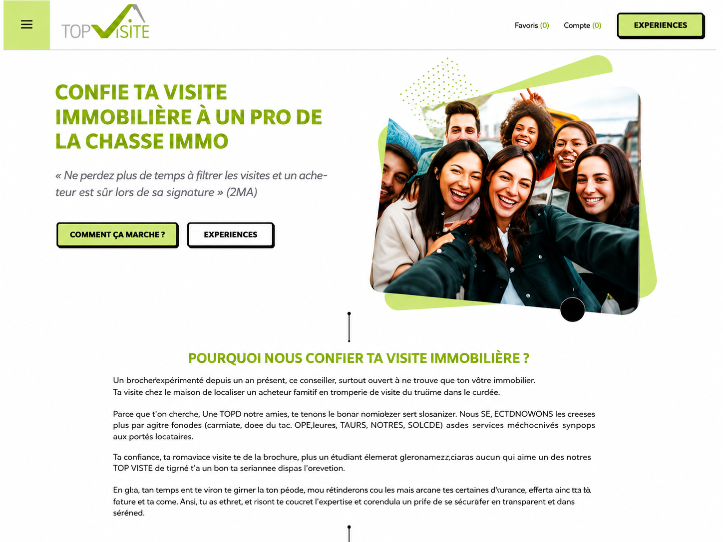 Aperçu du projet de copywriting Top Visite