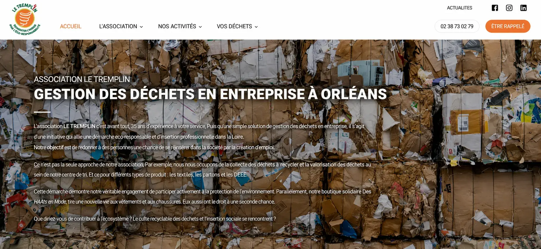 Aperçu du projet de copywriting Le Tremplin
