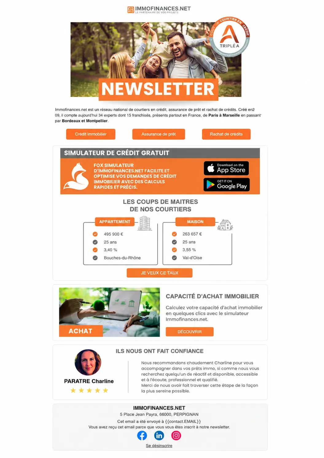 Projet newsletter ImmoDirect réalisé par Sandra Doucet