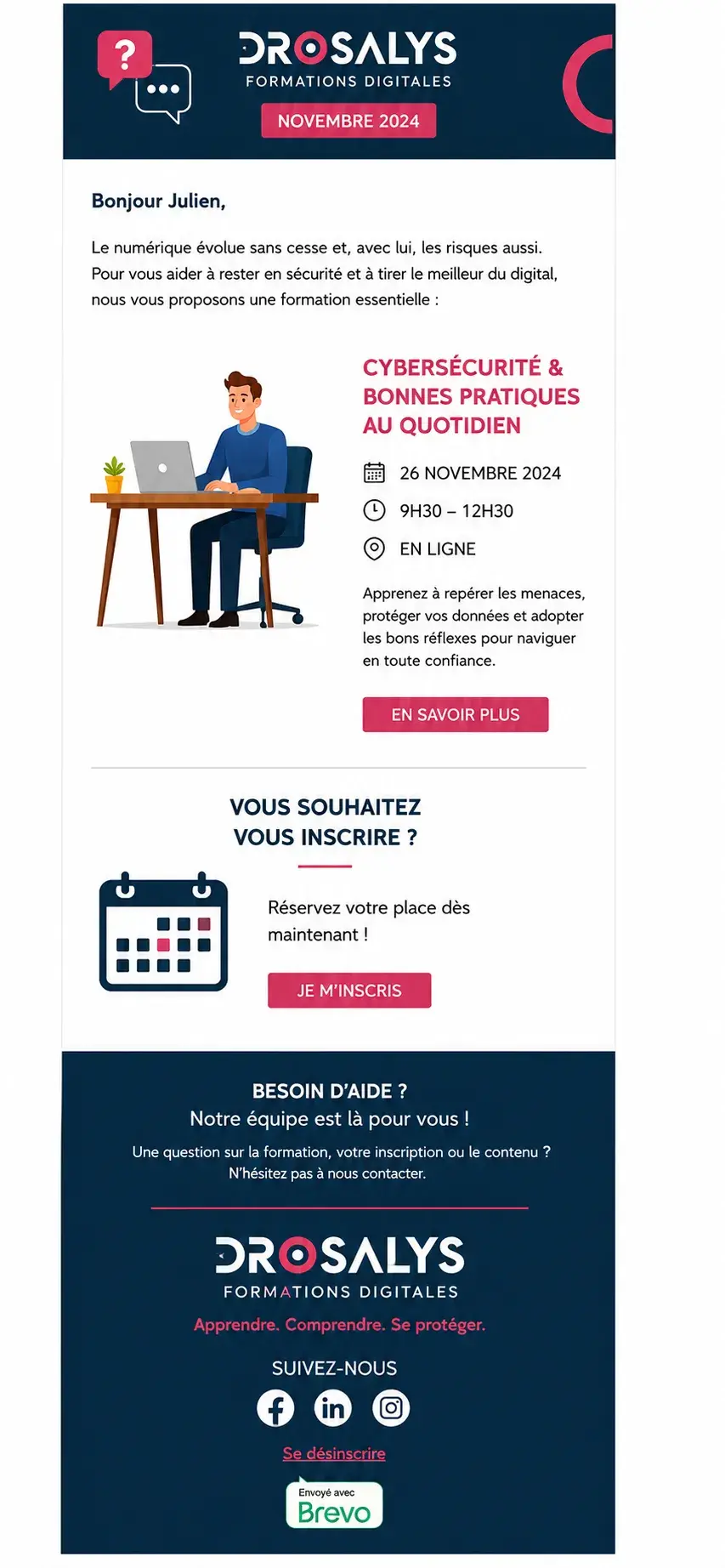 Projet newsletter Drosalys réalisé par Sandra Doucet