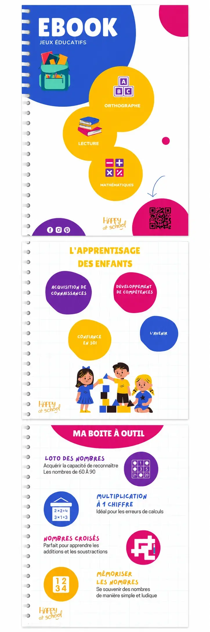 Projet e-book Happy at School réalisé par Sandra Doucet