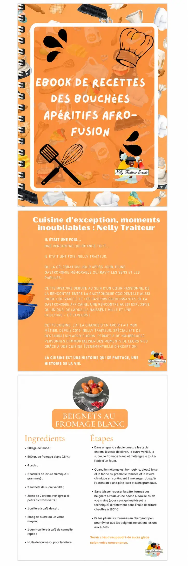 Projet e-book Nelly Traiteur réalisé par Sandra Doucet