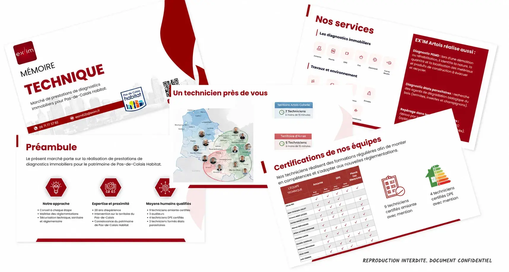 Présentation professionnelle réalisée pour Exlim diagnostic immobilier