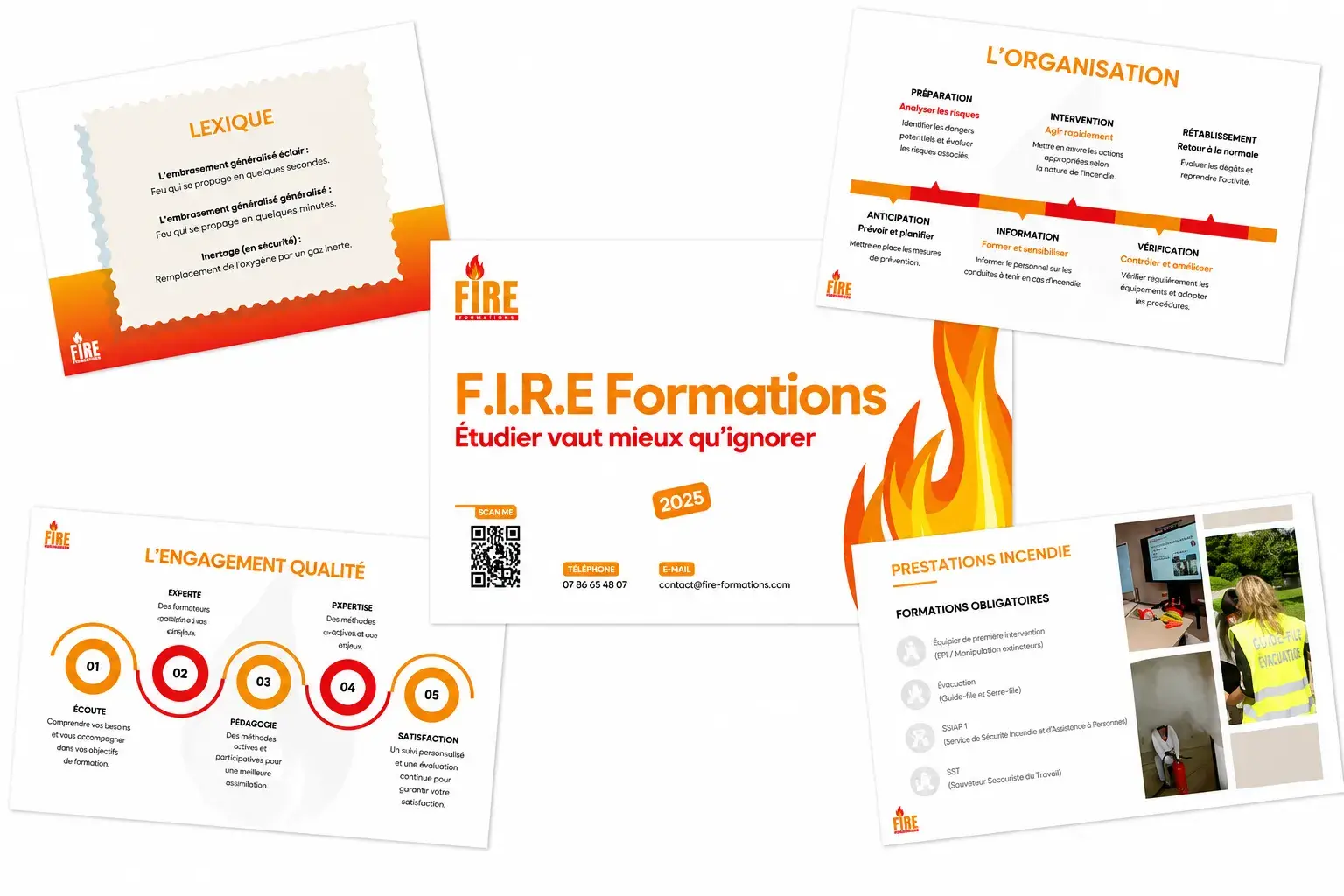 Présentation professionnelle réalisée pour FIRE formation incendie
