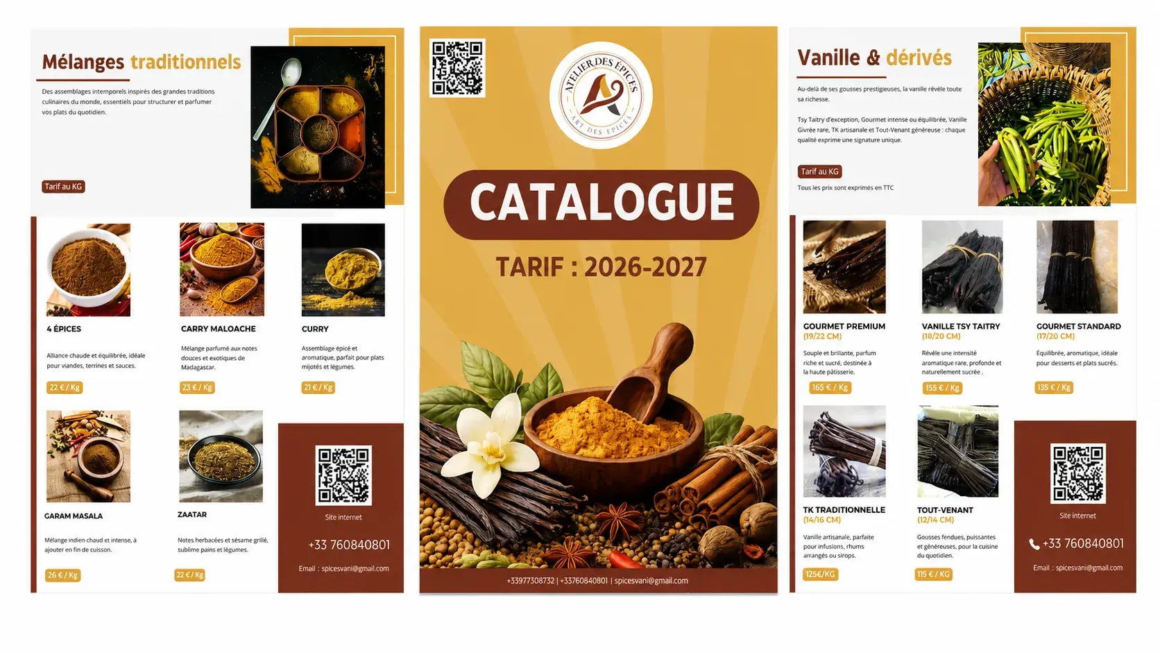 Catalogue produit Atelier des Épices