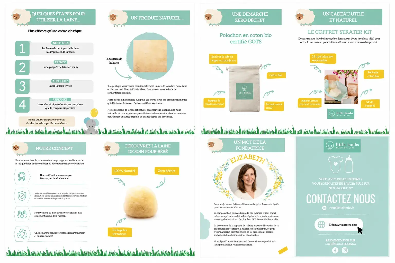 Catalogue de produits pour prendre soin de bébé Little Lambs