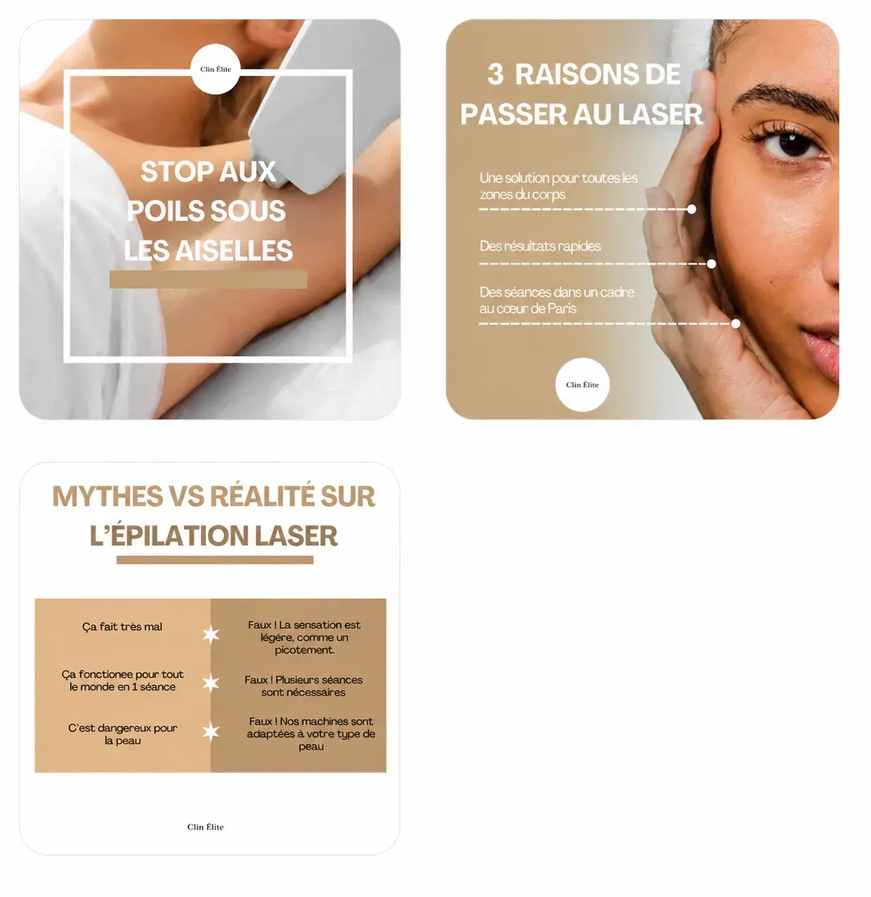 Aperçu de publications réalisées pour Clinic Estica