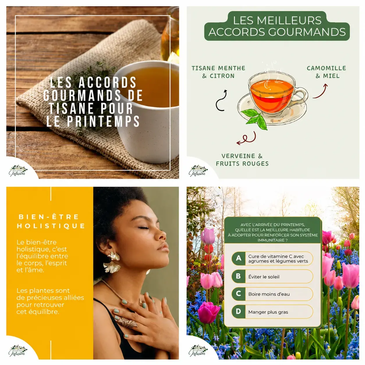 Aperçu de publications réalisées pour Comptoir des Infusées