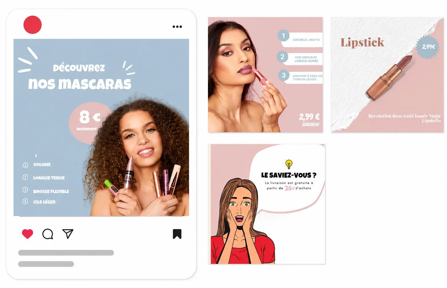 Aperçu des contenus réalisés pour Peanuts Beauty