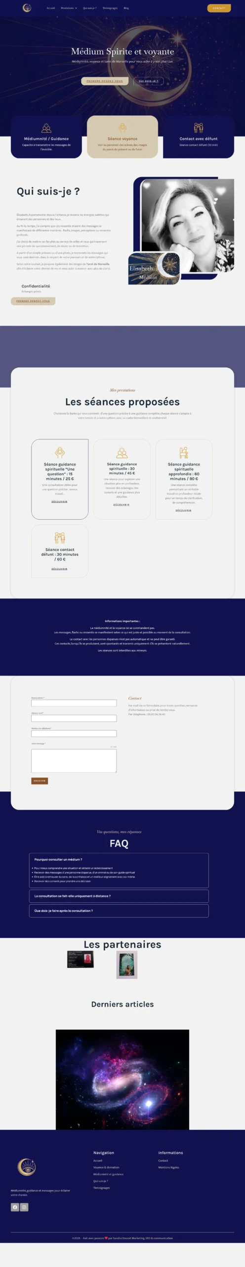 Site internet Élisa Spirit, médium spirite et voyante