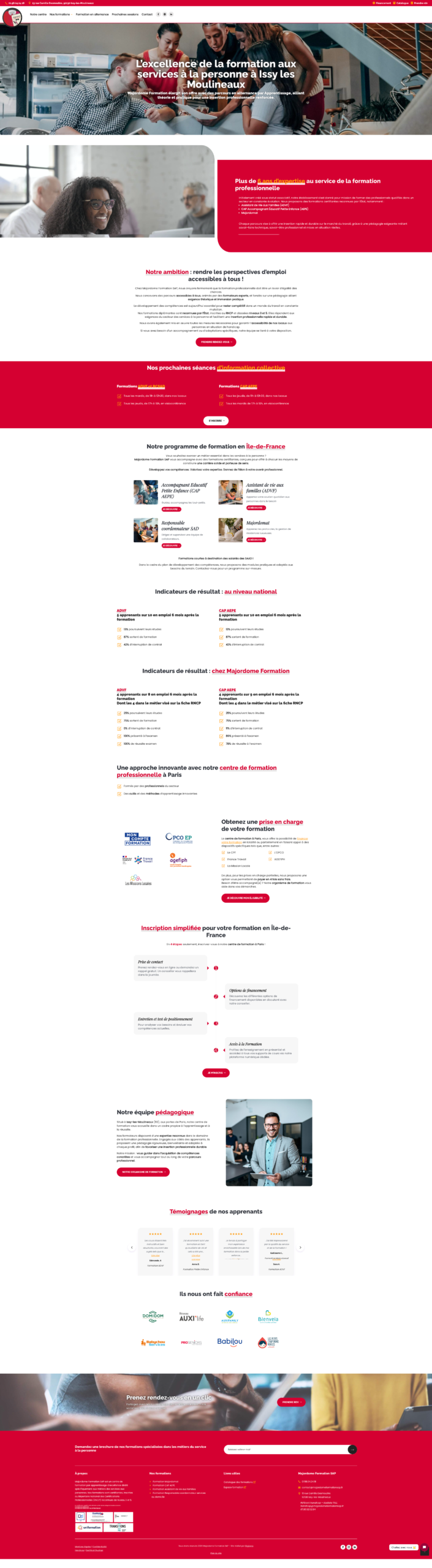 Aperçu du projet de copywriting réalisé pour Majordome Formation