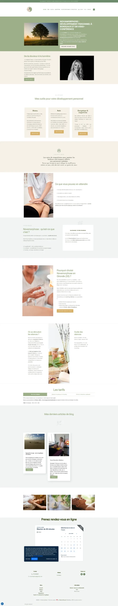 Site internet Novamorphose, développement personnel à Bordeaux