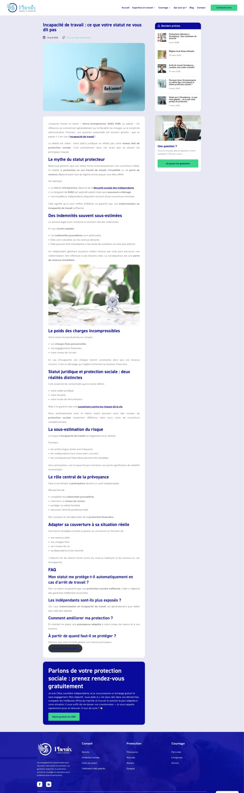 Aperçu du projet de rédaction d’article de blog pour Phénix Conseil & Expertise