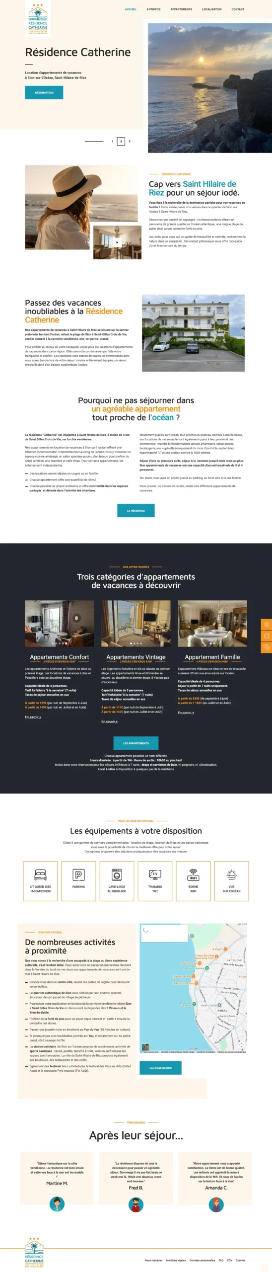 Aperçu du projet de copywriting réalisé pour la Résidence Catherine en sous-traitance pour Cyberscope