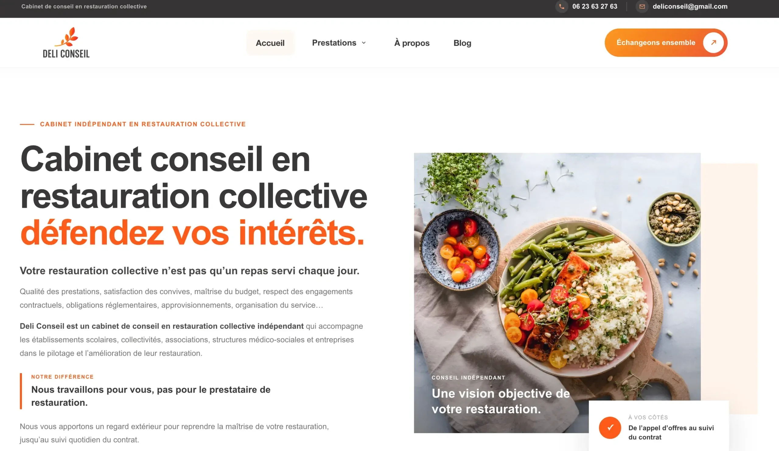 Aperçu de la refonte du site Deli Conseil