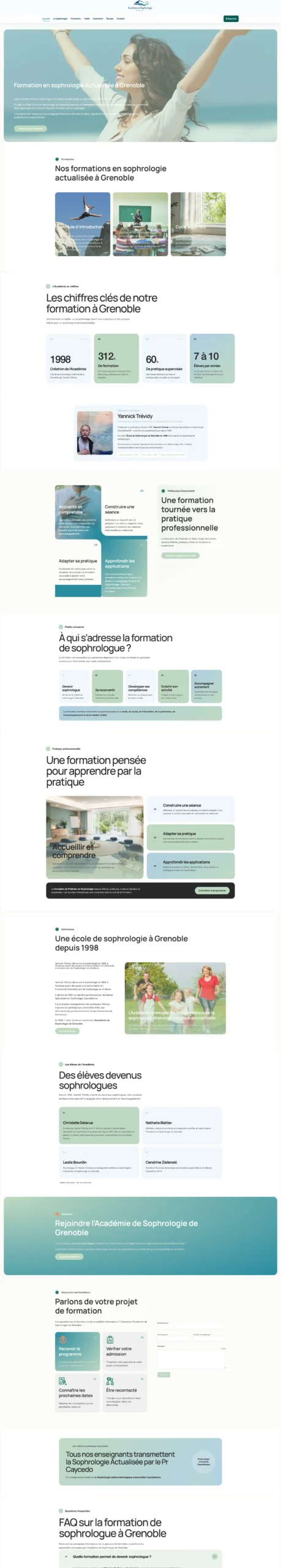Refonte du site Académie de Sophrologie Grenoble, formation de sophrologue à Grenoble
